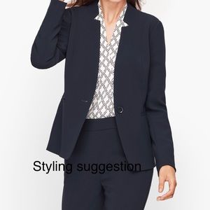 Talbots wool blend stand collar blazer